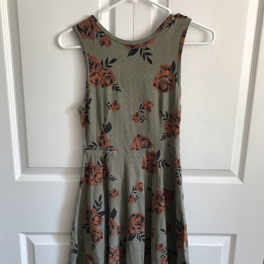 VANS army green skater skirt dress